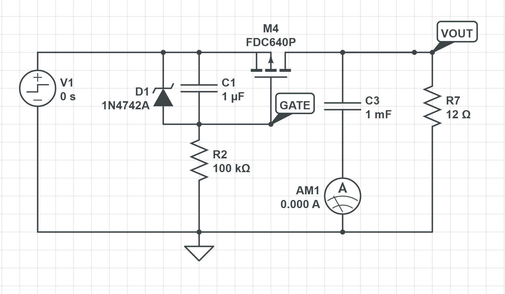 Capacitor Inrush Simulation Schematic