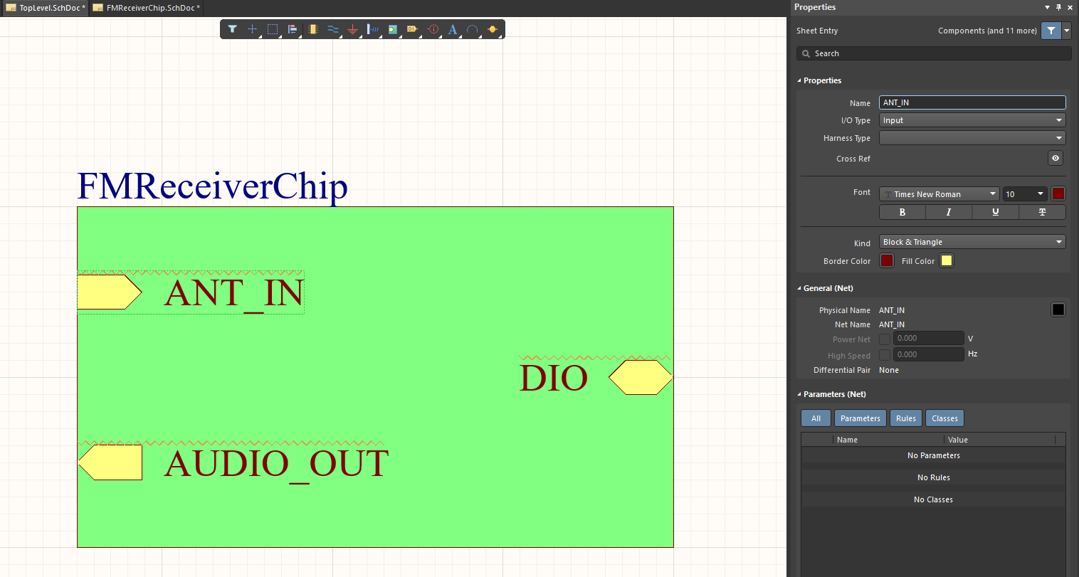 FMReceiverChip with ports