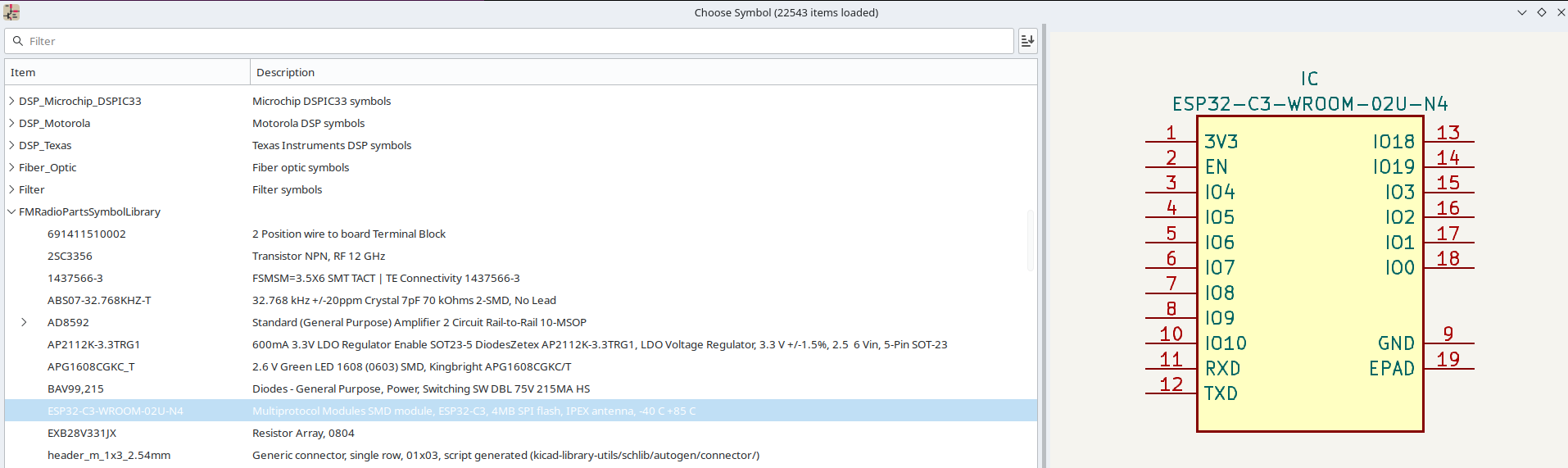 image of the place symbol dialog