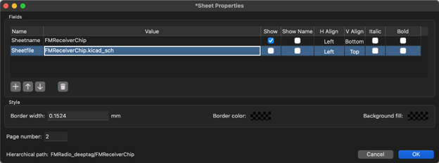 Sheet Properties