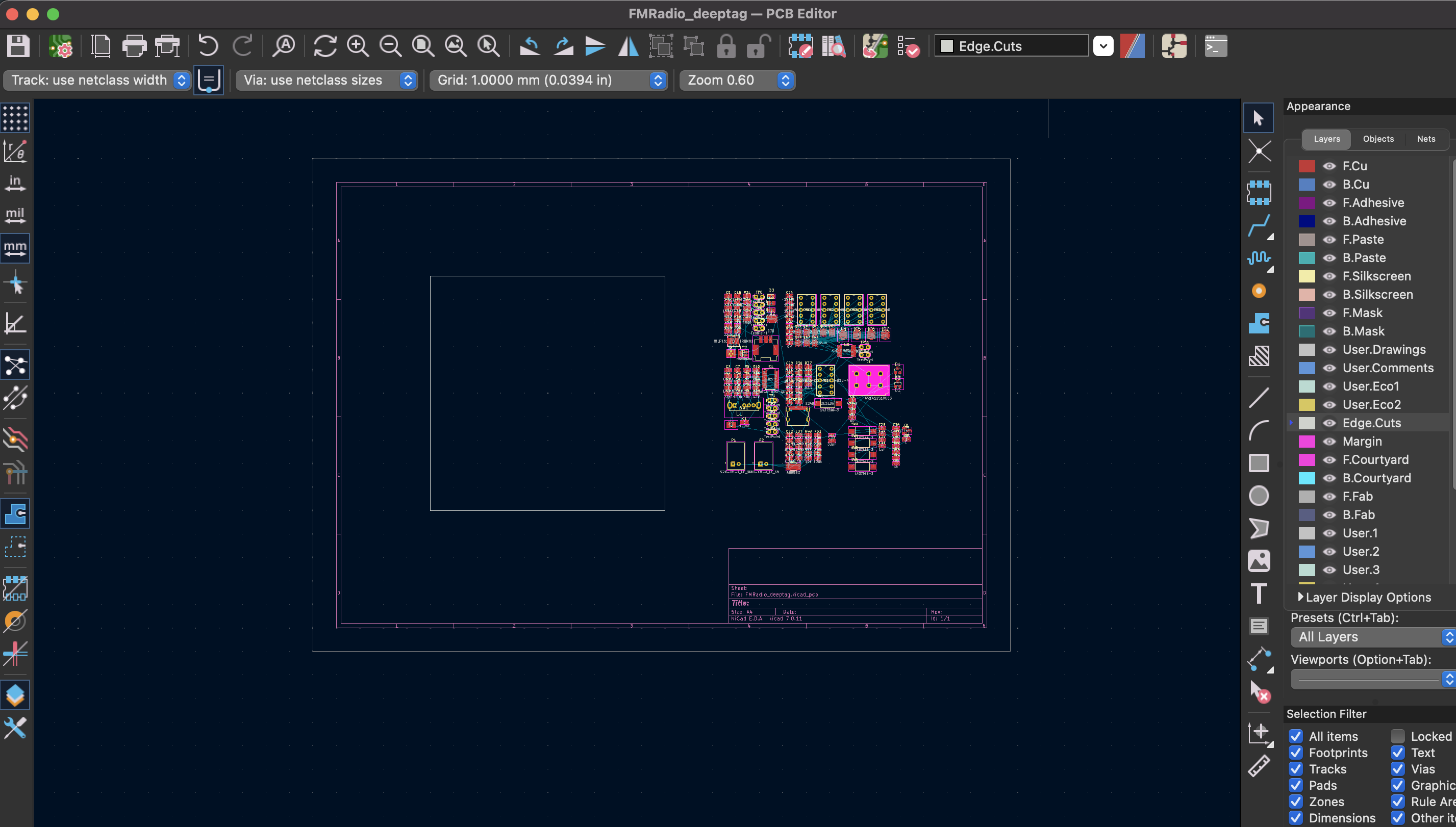 PCB document after initial forward annotate