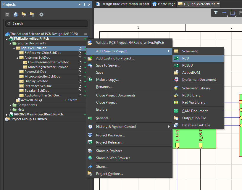 Add project PCB document