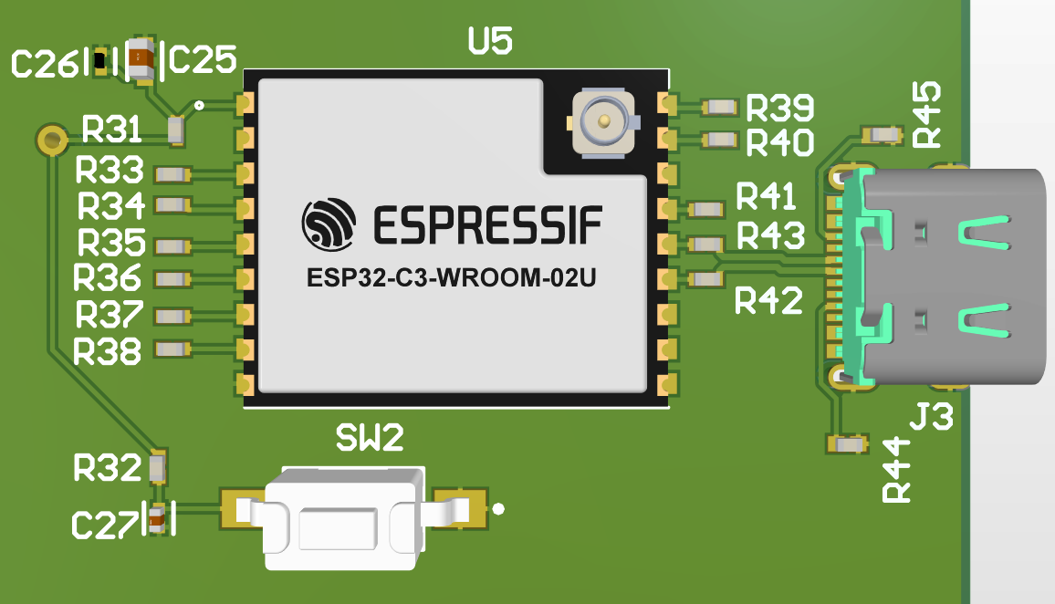 3D View of ESP32 Layout