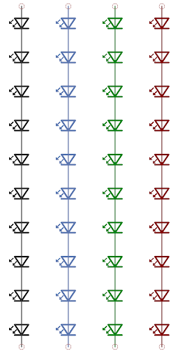 A schematic of the LED strings