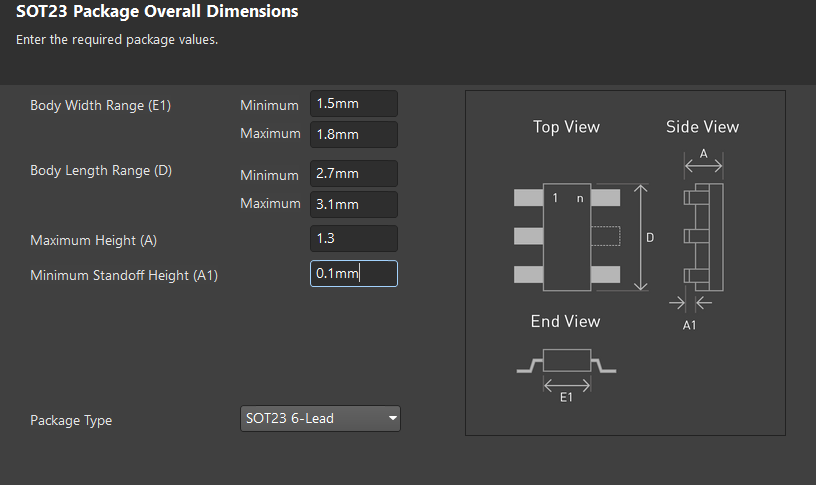 Altium SOT23 Dimensions