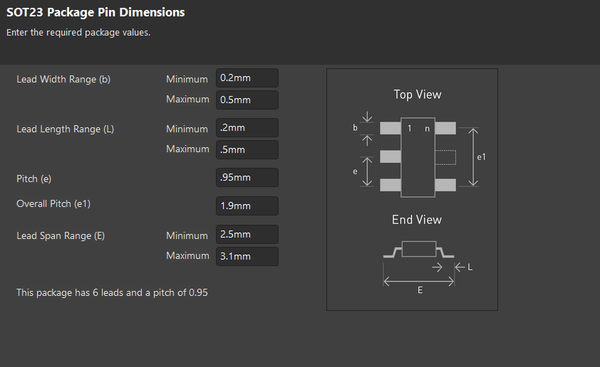 Altium SOT23 Pin Dimensions