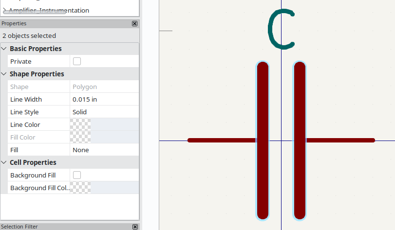 Properties Panel modify line width